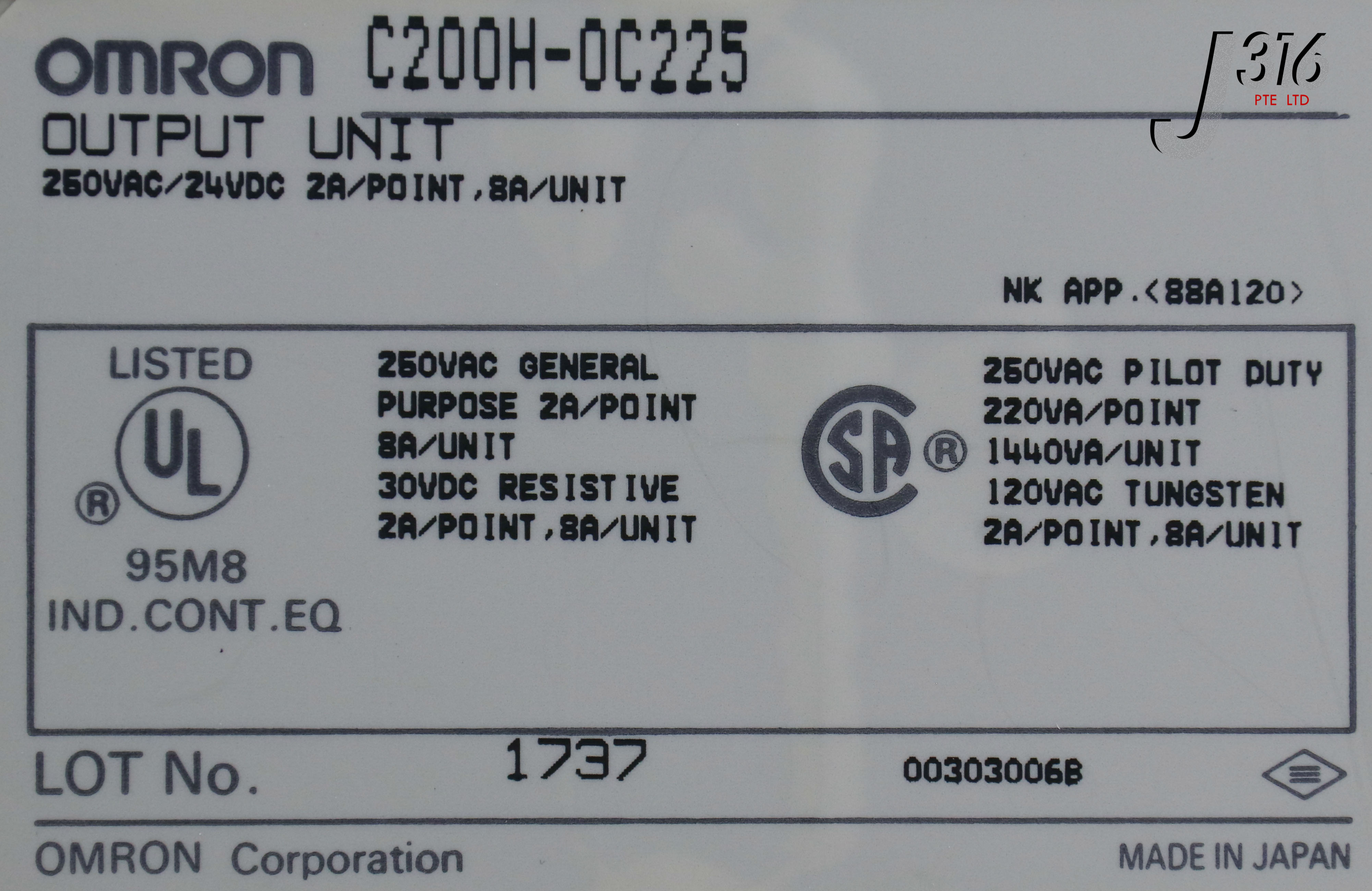 24243 OMRON OC225 OUTPUT UNIT C200H-OC225 | eBay